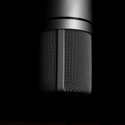A black microphone