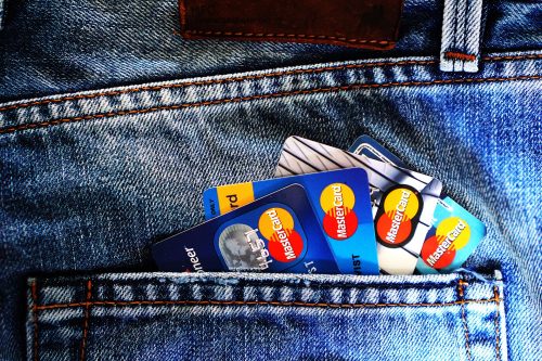 MasterCard credit cards in a pocket.